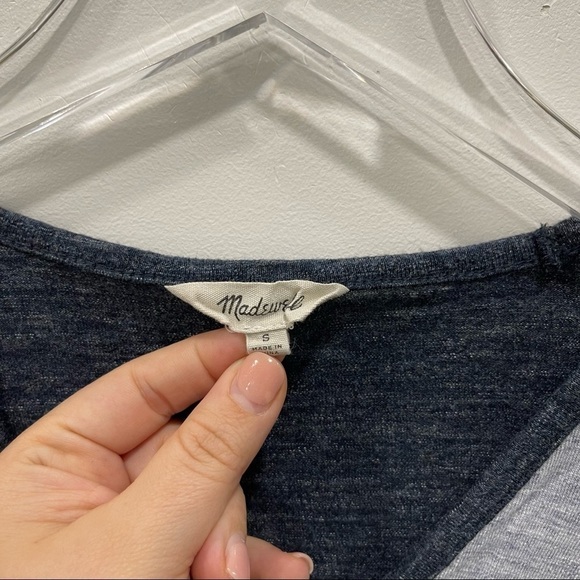 Madewell Anthem V-Neck Colorblock Long Sleeve Tee - Picture 5 of 6